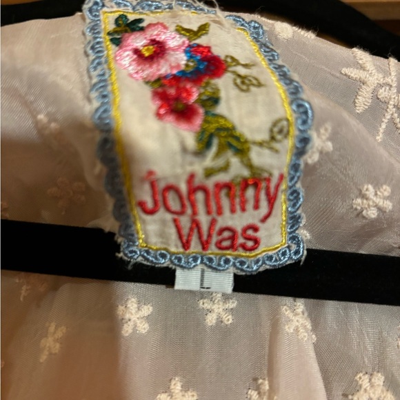 JOHNNY WAS FINAL $$ Embroidery on sheer silky fabric (L) Cover Up Dainty Dress - Picture 6 of 6